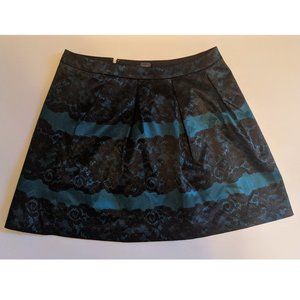 The Limited Green & Black Printed Lace Skirt